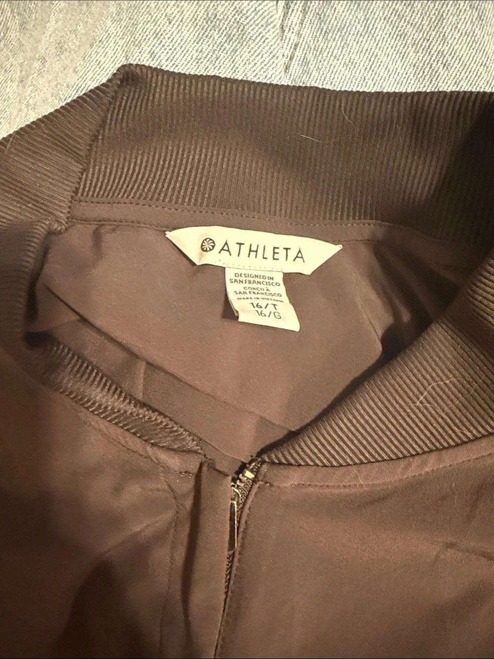 ATHLETA Chocolate Brown Zip-Up Active Lightweight sleeveless jumpsuit 16 - Picture 2 of 5
